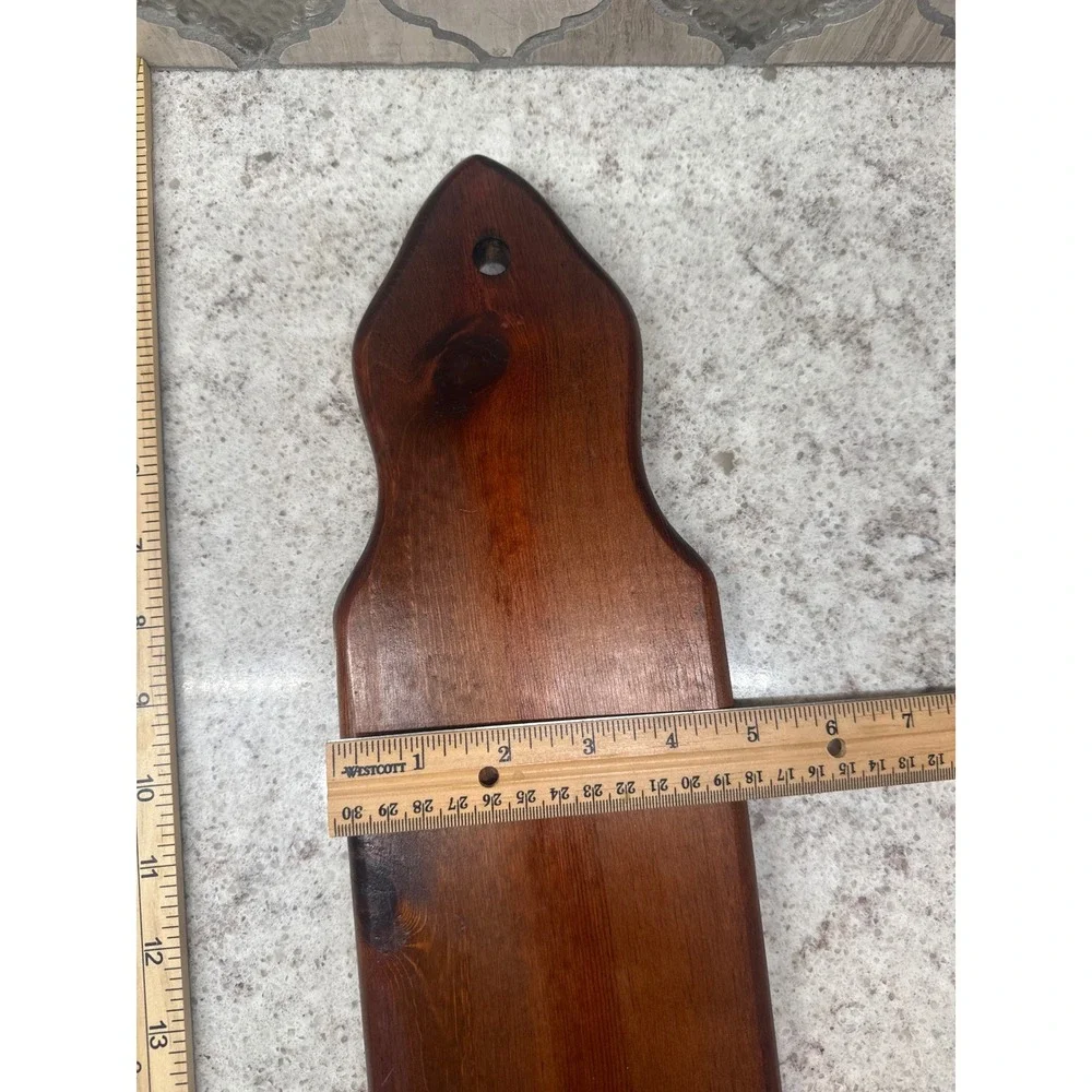 Vintage Solid Wood Wall Sconce Candle Holder Rustic Farmhouse Brown 21.5 Inch